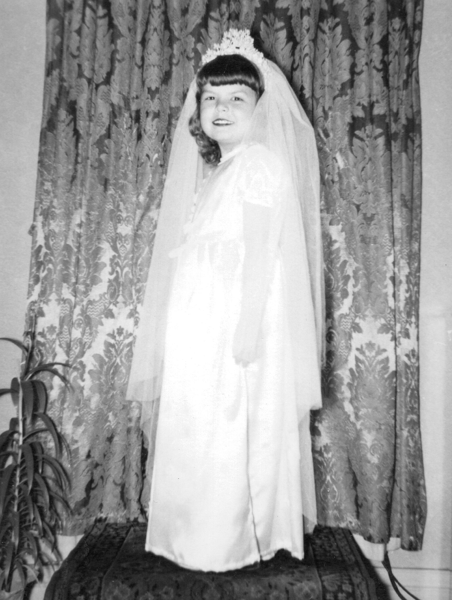 A young person in a wedding dress